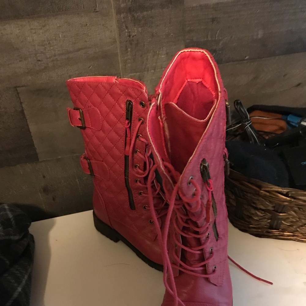 Hot pink boots